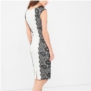 SLEEVELESS SHEATH DRESS WITH LACE SIDES